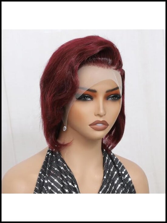 Pixie Cut Lace Front Wig Human Hair Straight Pre-Plucked Braided Wigs 13X4 main image 4